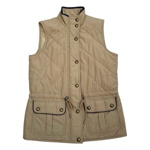 ❤️Lauren Ralph Lauren Beige Quilted‎ Women's Vest Sz XS